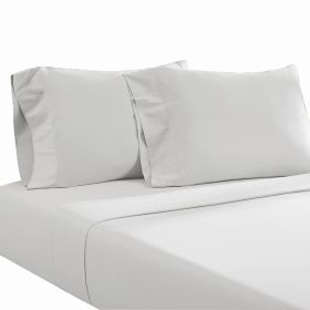 Ivy 4 Piece Queen Size Cotton Ultra Soft Bed Sheet Set, Prewashed, White