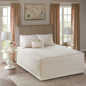 4 Piece Cotton Reversible Tailored Bedspread Set