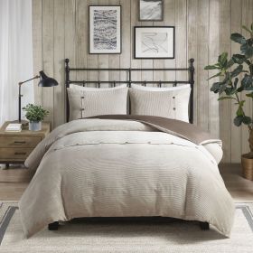 3 Piece Corduroy Duvet Cover Set (Color: as Pic)